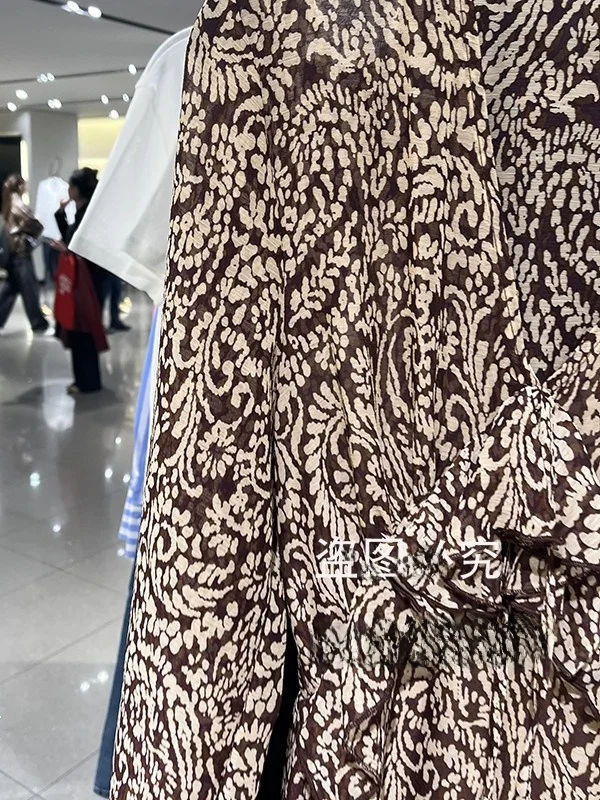 Primavera verão nova chegada feminina midi dr v-ne impresso em camadas decoração longa sve el sle faion senhoras dr