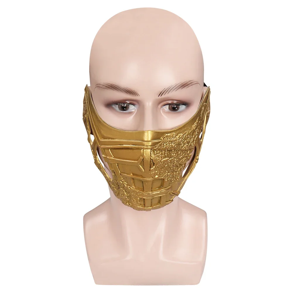 Mortal Fantasy Kombat Scorpion Mask for Adults, Latex Headband, Masquerade, Halloween Party, Costume Accessories, Props