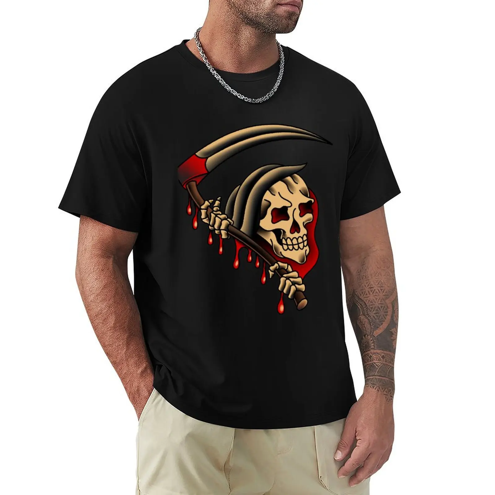 

Salty-Dog American Traditional Grim Reaper T-Shirt oversize t-shirts man vintage clothes oversized t shirts for men