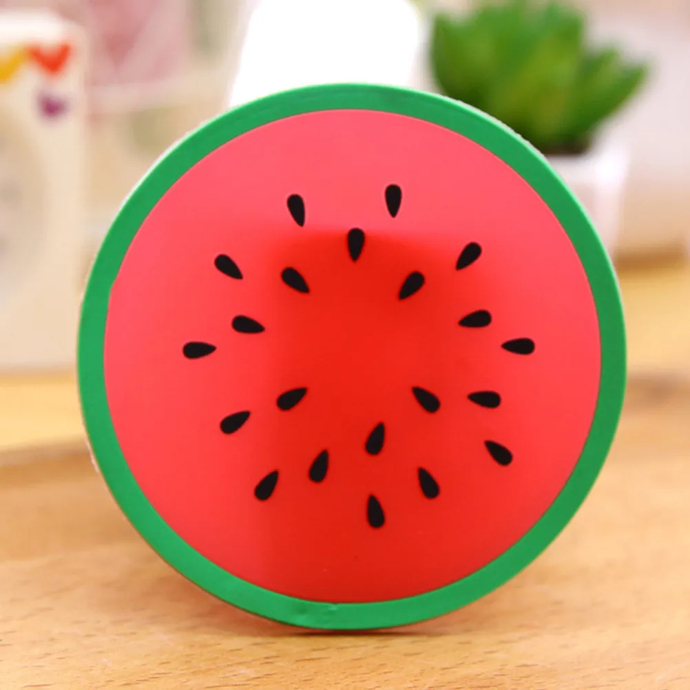 5Pcs Fruit Themed Silicone Coasters 8.8cm Round Waterproof Non Slip Heat Resistant Cup Holders Table Protector for Mugs Bottles