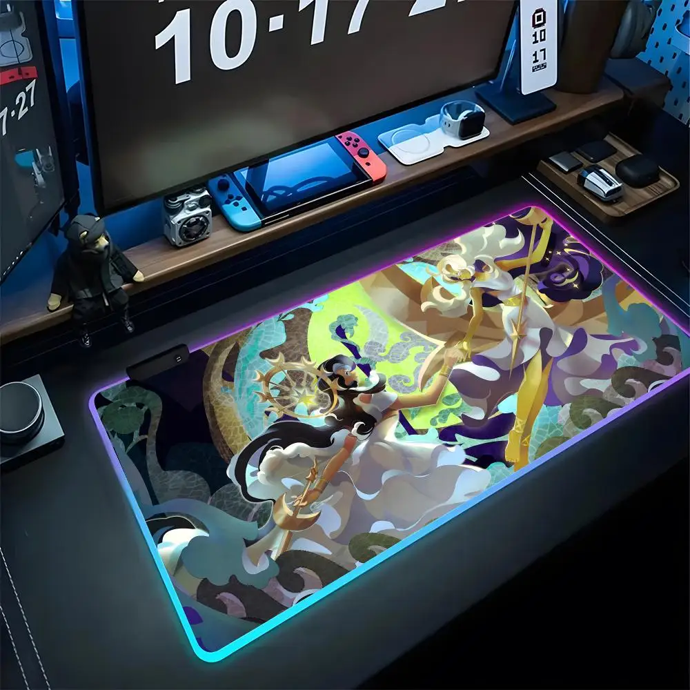 

Anime Cookie Run K-Kingdom Mouse Pad Gaming Rgb Mousepad Backlit Keyboard Gamer Girl Xxl Gamer Laptop Mat Table Pads Deskpad