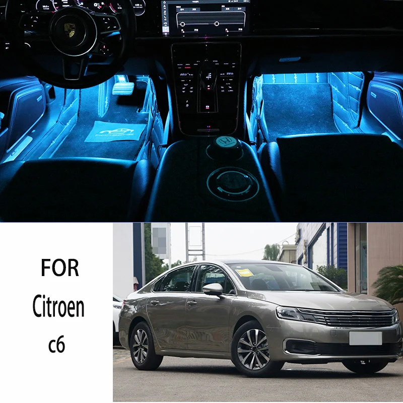 FOR Citroen-c6 LED Car Interior Ambient Foot Light Atmosphere Decorative Lamps Party decoration lights Neon strips