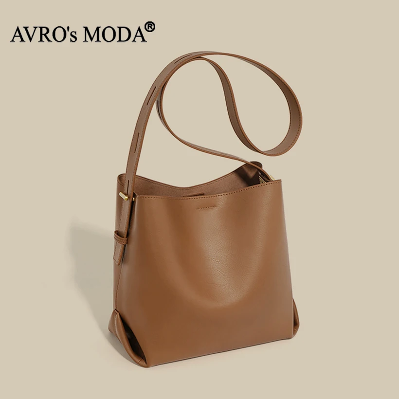 

AVRO's MODA Brand New Bucket Fashion Shoulder Bag Genuine Leather Women Luxury Crossbody Bag Casual Tote Female Handbag 2024