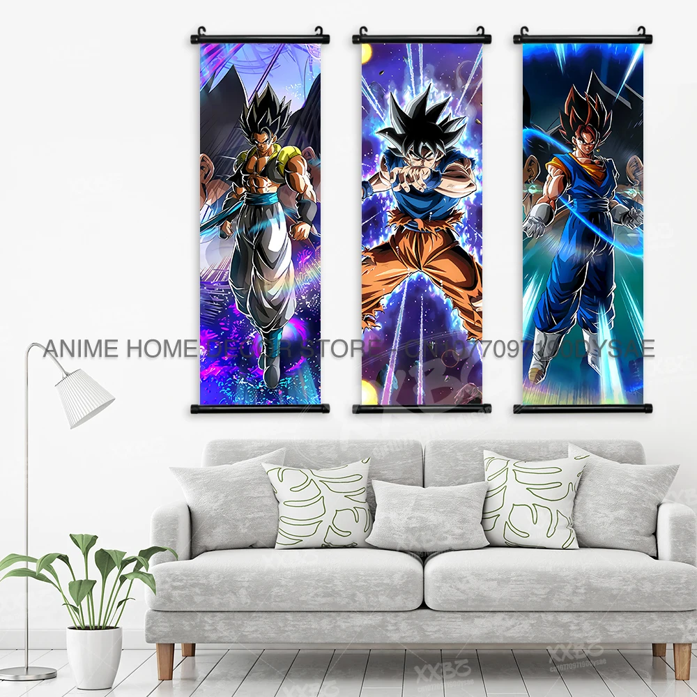 Dragon Ball Poster Recoome Anime Bilder Captain Ginyu Scrolls Gemälde Majin Buu Wandkunst Gotenks Home Decor Goku Tapete – Detail 3