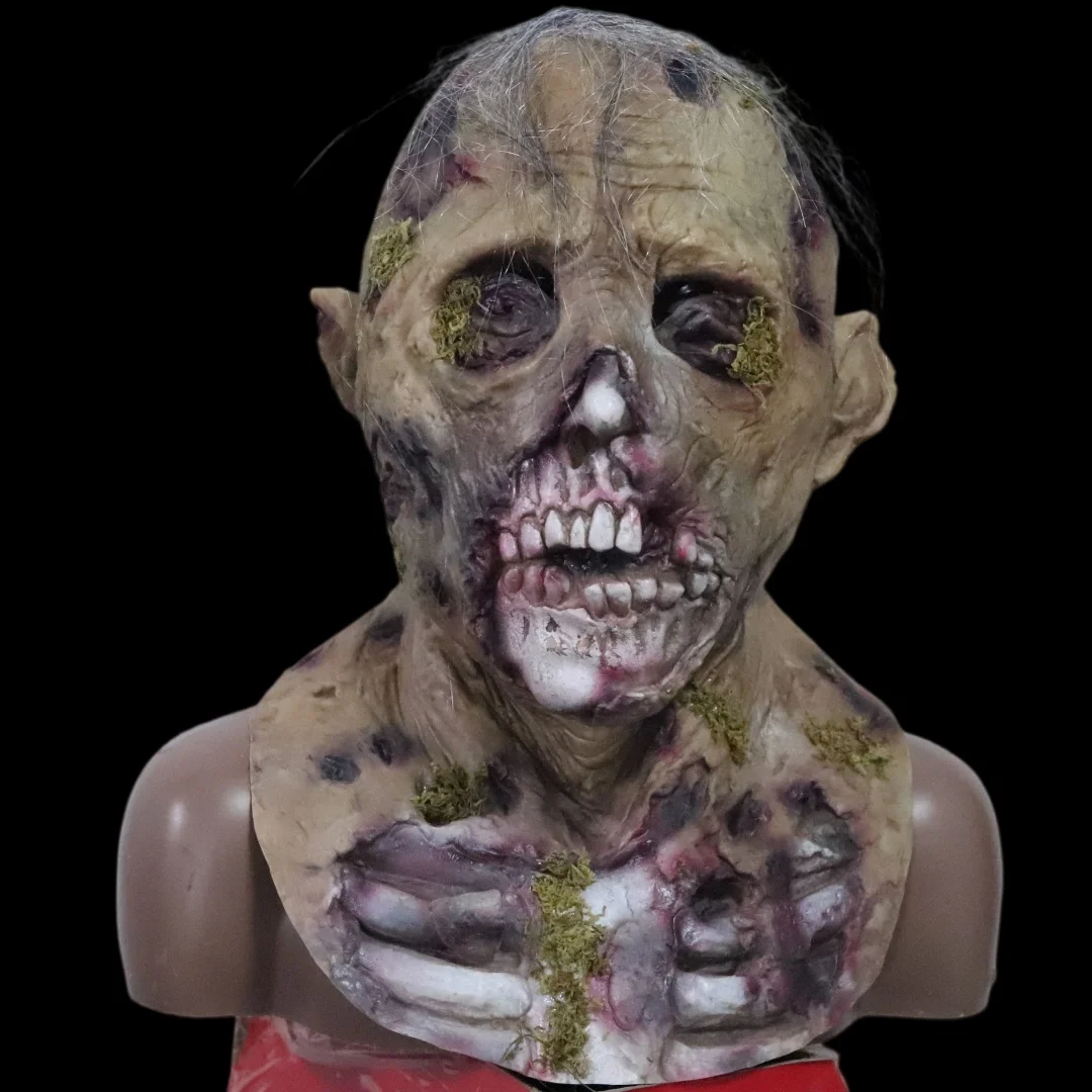 Horror Zombie Mask For Man Bloody Undead Monster Headgear For Halloween Haunted House Escape Room Costume Props