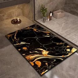 Retro Diotomite Bathroom Mat Foot Mats Absorbent Bath Mat Non-slip Quick Dry Shower Rugs Toilet Carpet Doormat Washable