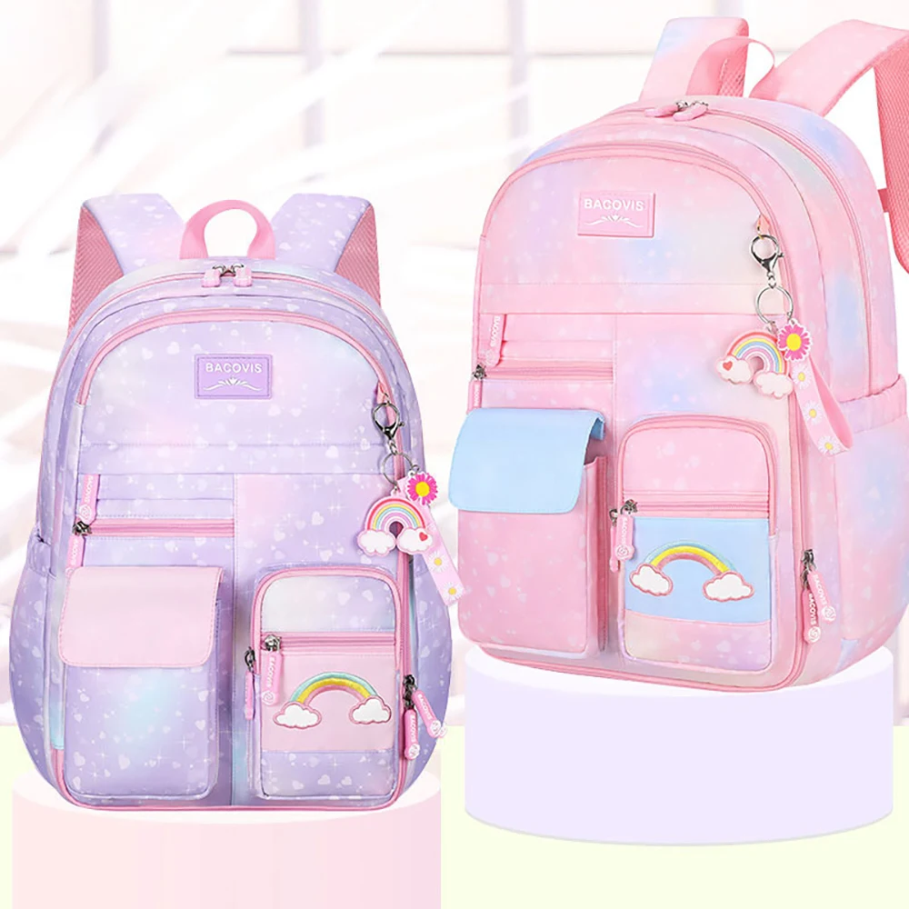 Kids Backpack Unicorn With Rainbow Pockets-Lightweight Water-Resistant School Bag For Girls Perfect For Preschool & Daily