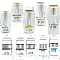 Metallographic Infinity Ultra Long Working Distance Objective 2X 5X 10X 20X 50X APO Flat Field Full Apochromatic Objective M26