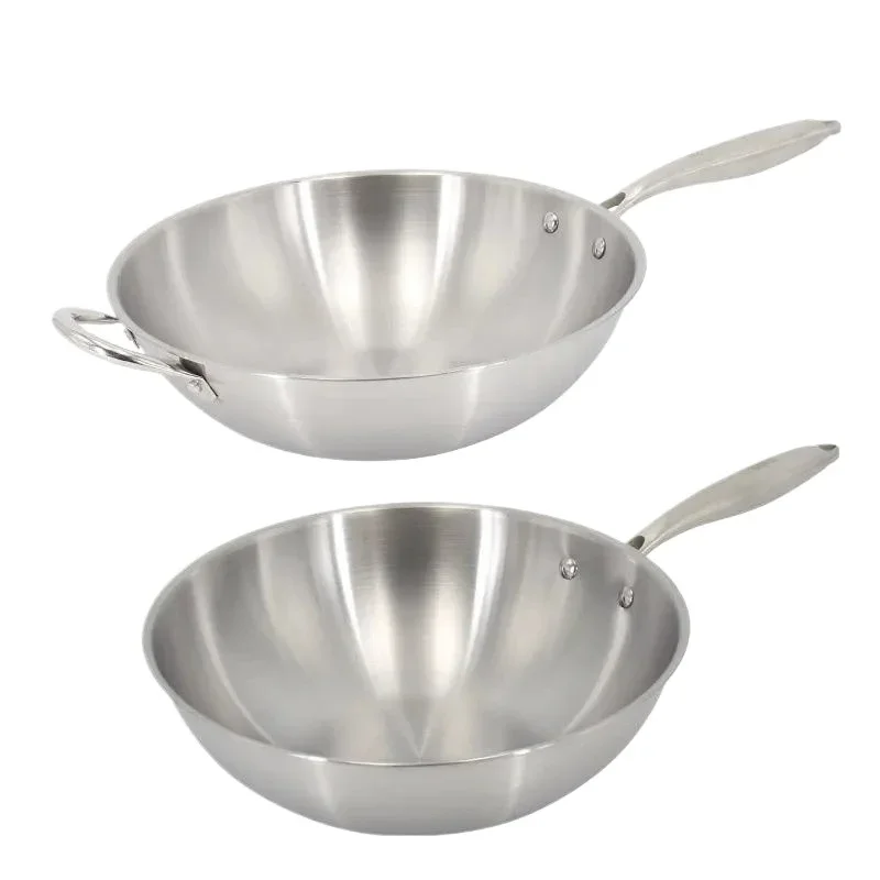 Stainless Steel Non-Stick Pan for All Stove Tops, No Smoke Frying Pan Without Coating for Home Non-Stick Stainless Steel Pan