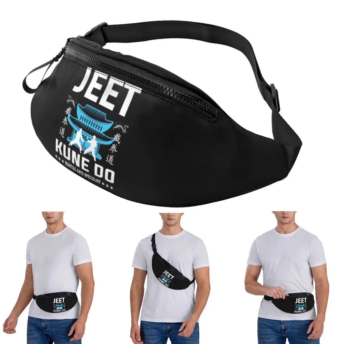 

Crossbody Waist Bag Jeet Kune Do Dojo Design Men Women Fanny Pack Traveling Running Money Phone Pouch