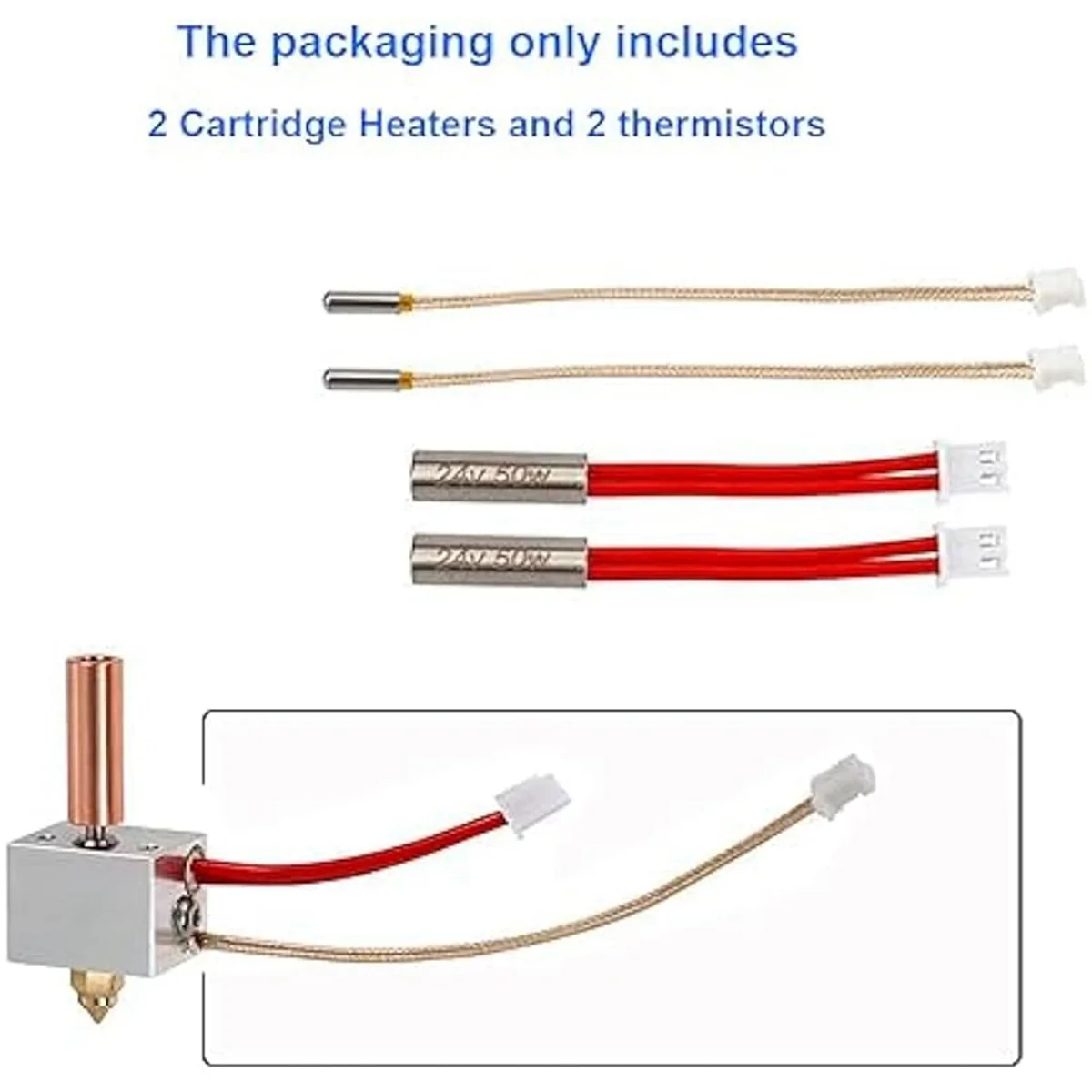 N35R_DU 4Pcs Heater Cartridge High Temperature Sensor Heating Tube Thermistor