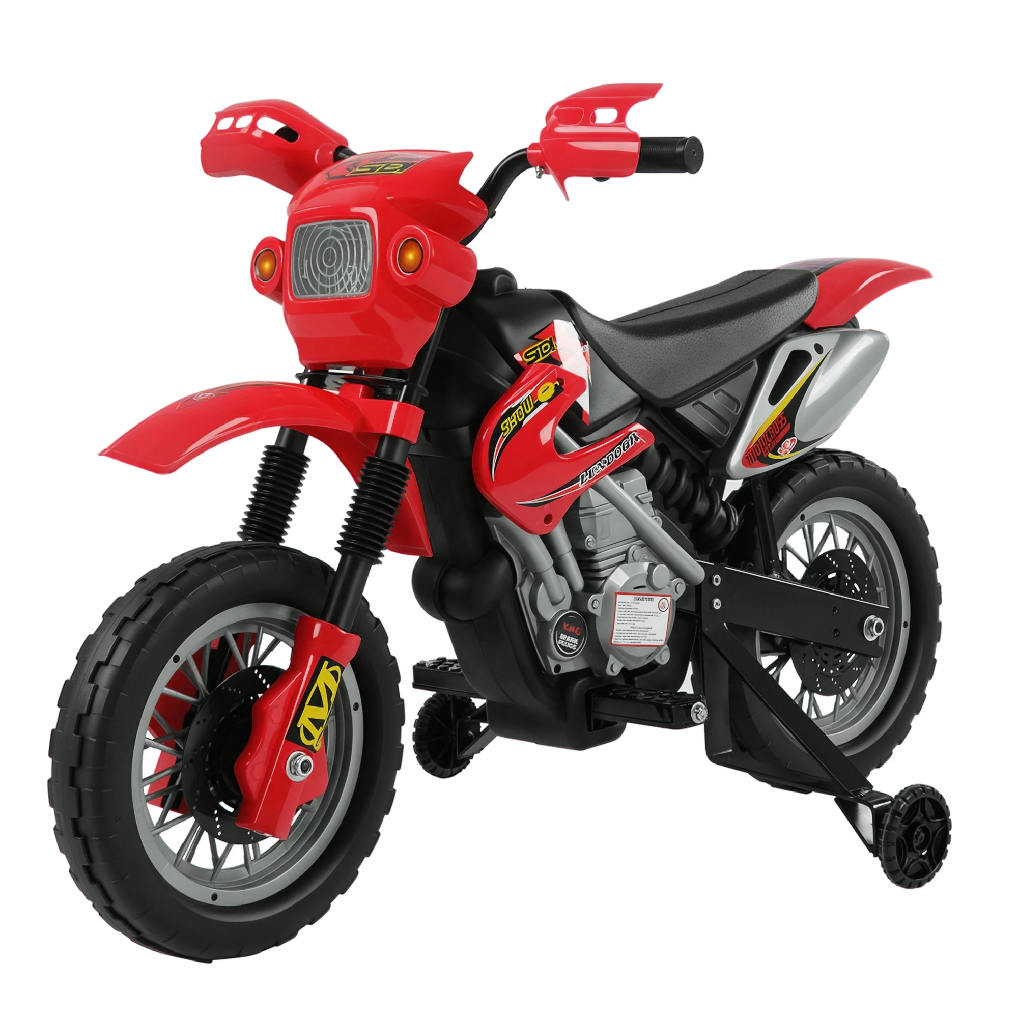 Homcom Elektrisches Motorrad für Kinder, 6V, wiederaufladbarer Akku, geeignet für Kinder ab 3 Jahren, inklusive Ladegerät und Stützrädern, 102 x 58 x 66 cm, Farbe: Rot.