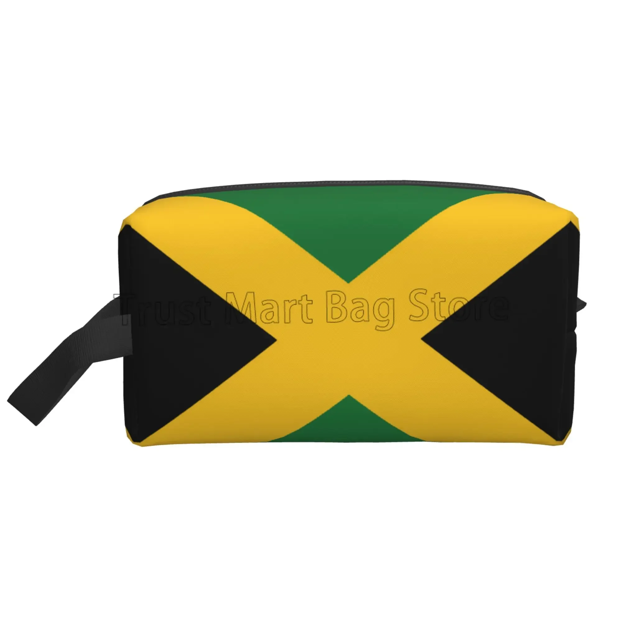 Flag of Jamaica Print Cosmetic Pouch for Women Waterproof Makeup Bags Toiletry Pouch Portable Washing Bag Travel Accessories