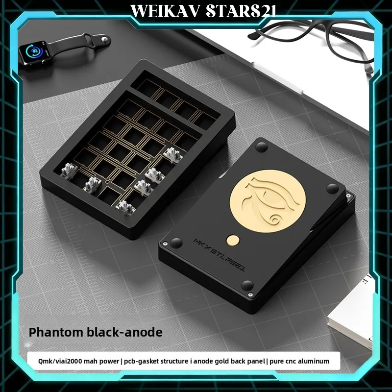 WEIKAV Stars21 Aluminum Numpad Wireless Tri-mode Bluetooth 2.4G Mechanical Numeric Keypad Hot Swap RGB Custom Pad for Laptop