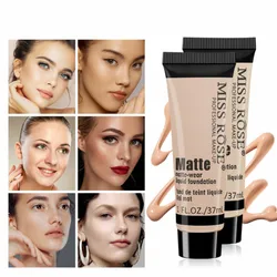 MISS ROSE Base Matte Liquid Foundation Makeup Waterproof Concealer Nutritious Waterproof Foundation Foundation Acne Cover Cream