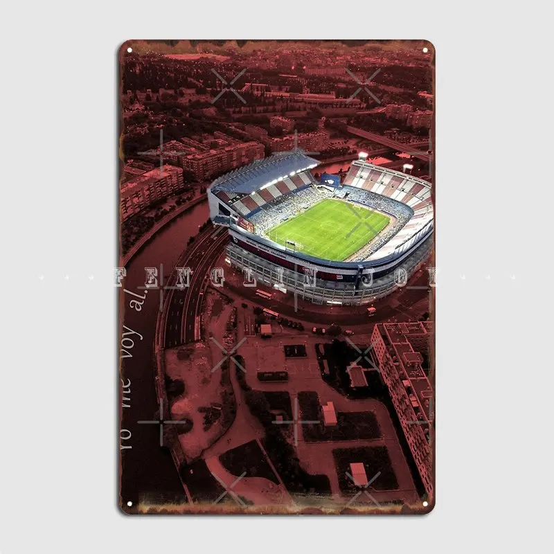 

Home Of Atlético De Madrid. Metal Plaque Poster Club Cinema Funny Garage Decoration Tin Sign Poster