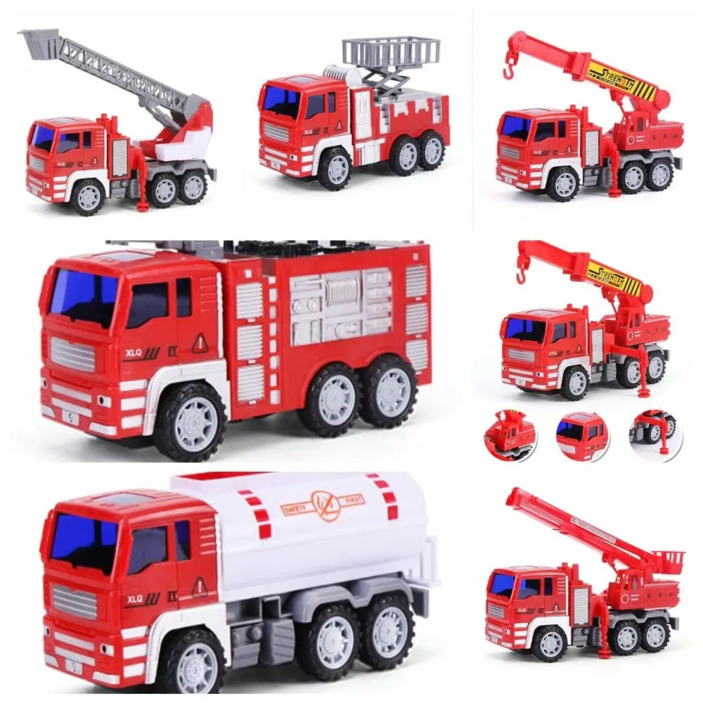 ABS Fire Truck Toy Funny Fire Ladder Car Classic Toy Large Fire Engine Toy Red Sprinkler Truck Toys Birthday Gift