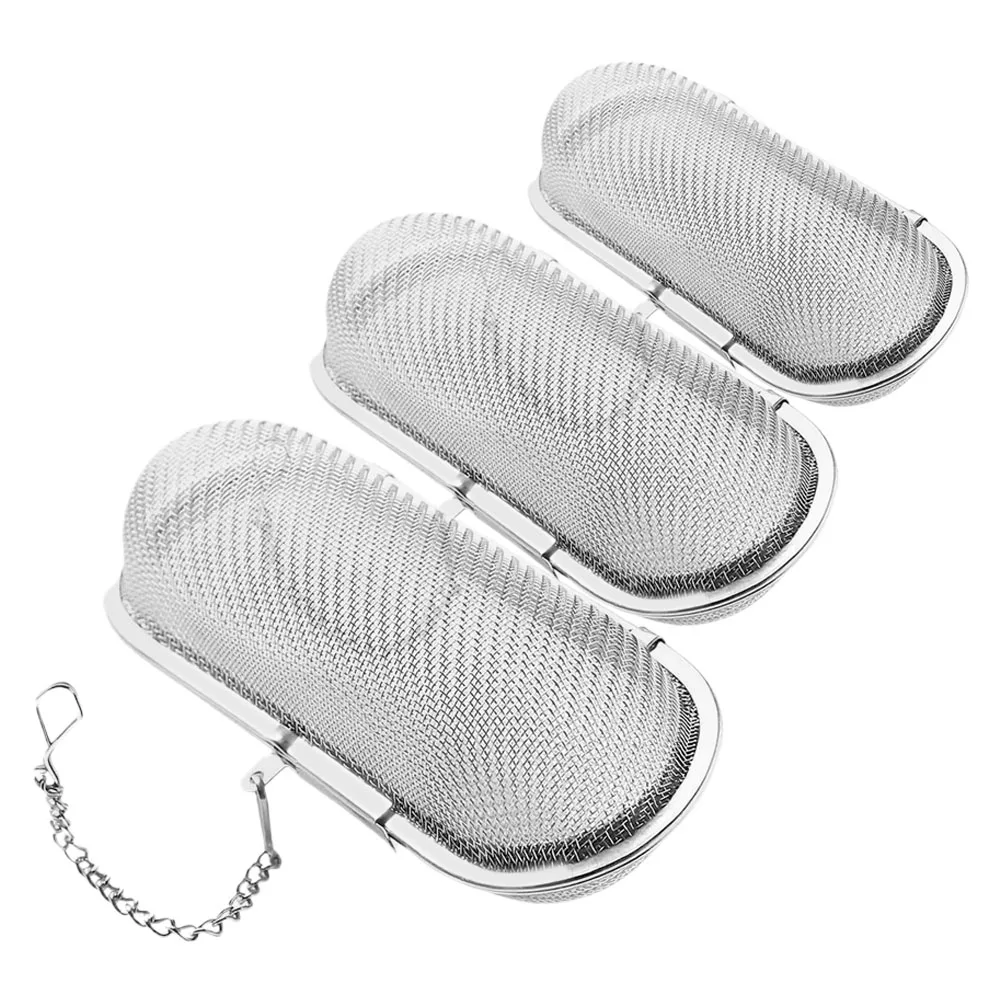 

3pcs Ball Filter Mesh Infuser Strainer Loose Leaf Tea Steeper Stainless Steel Large Tea Strainer Kitchen Barware