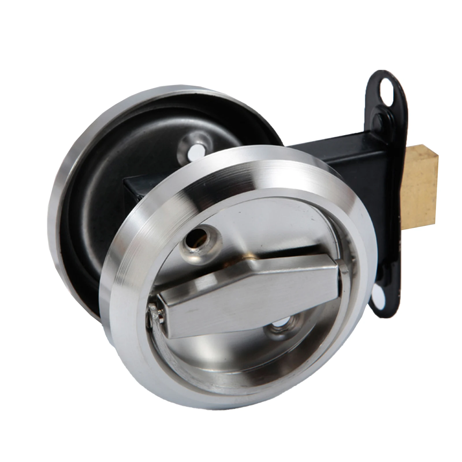 Round Recessed Door Lock Stainless Steel 304 Cup Handle for 35 45mm Door Panels 75mm Diameter with 90mm Total Length