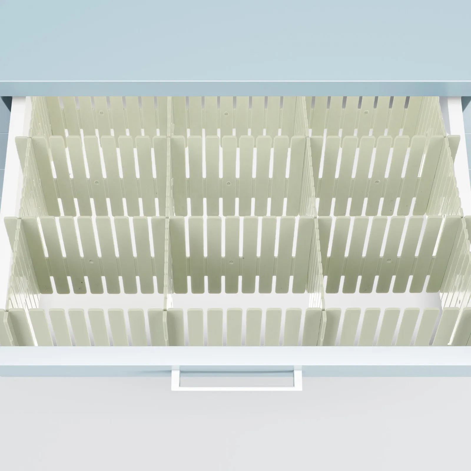 16Pcs Plastic Drawer Dividers Free Combination Adjustable Separators Organizer Tool for Drawer Space Saving and Classification