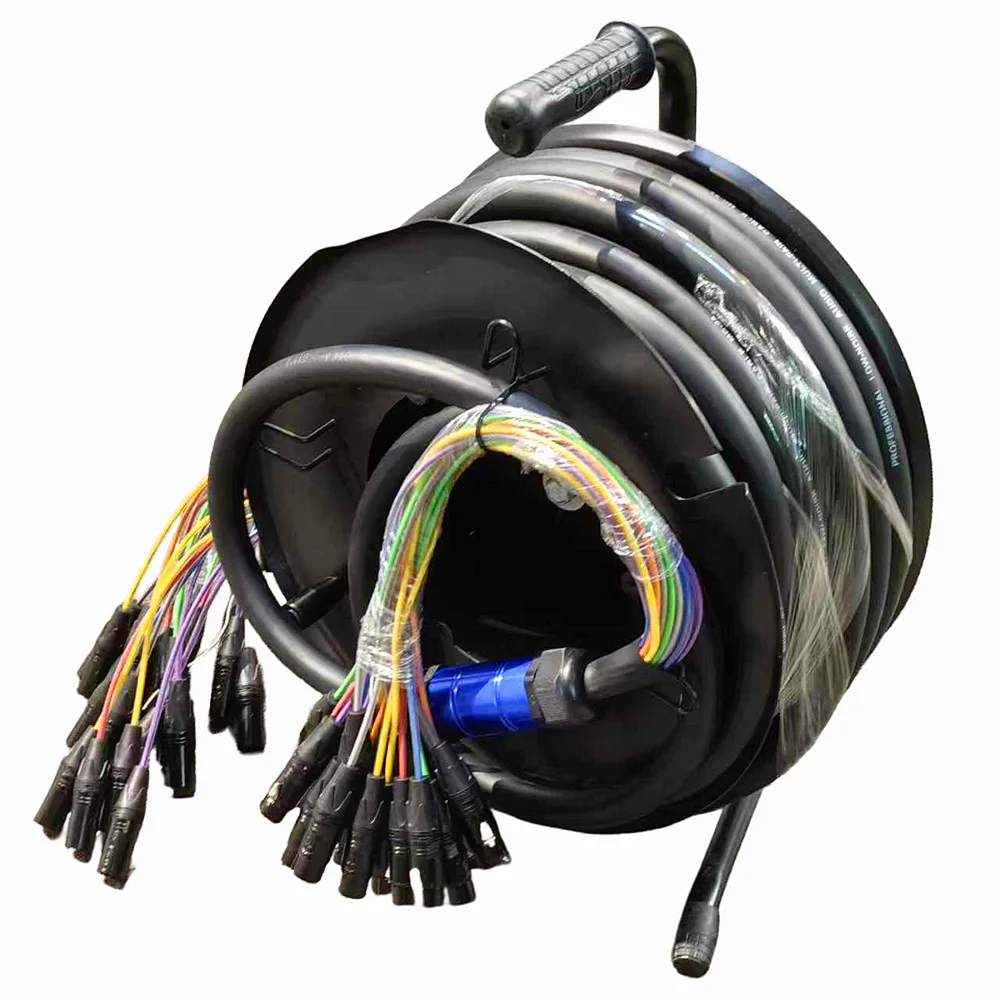 

24-Channel XLR Snake Cable 20m, Professional 20 Meter Multichannel Audio and Stage Lighting Signal Snake Cable