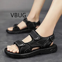 Men's Black Sandals com réplica designer, mais vendidos no verão, sapatos para homens, moda, frete grátis, 2023