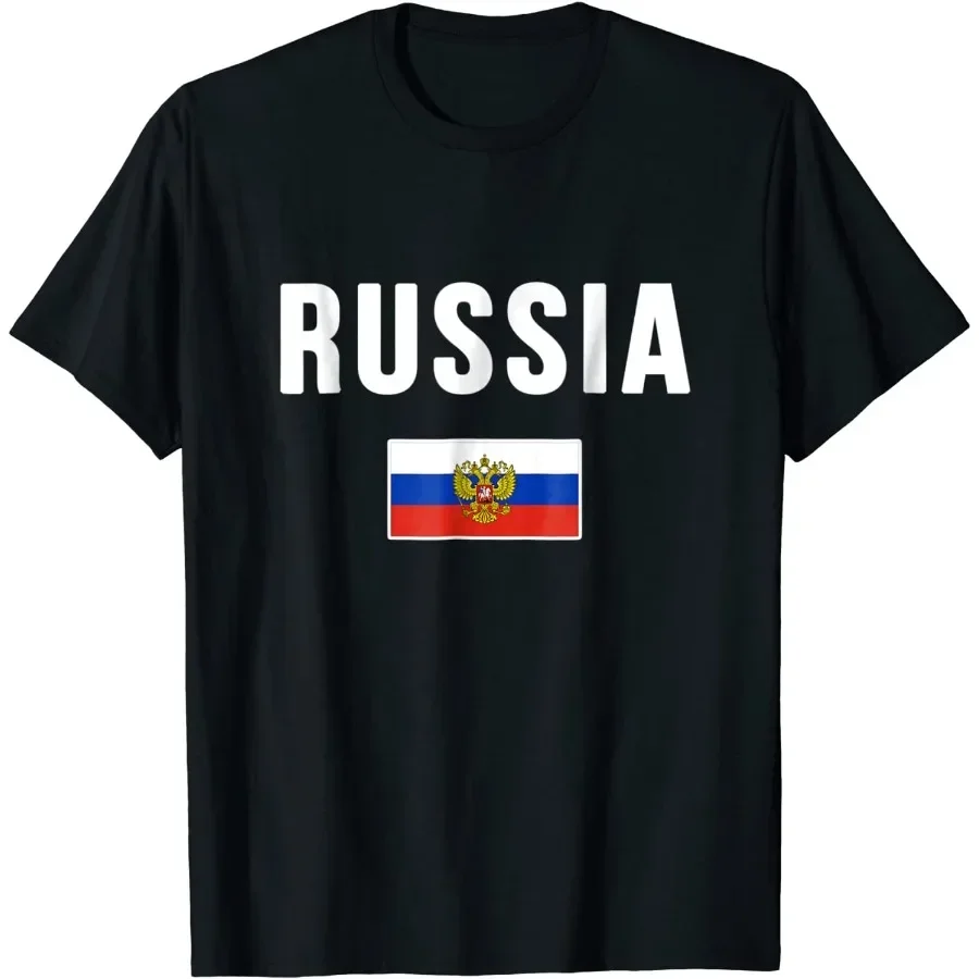 

Russia Men T-shirt Russian Flag Harajuku Men Clothing Short Casual 100% COTTON O-Neck