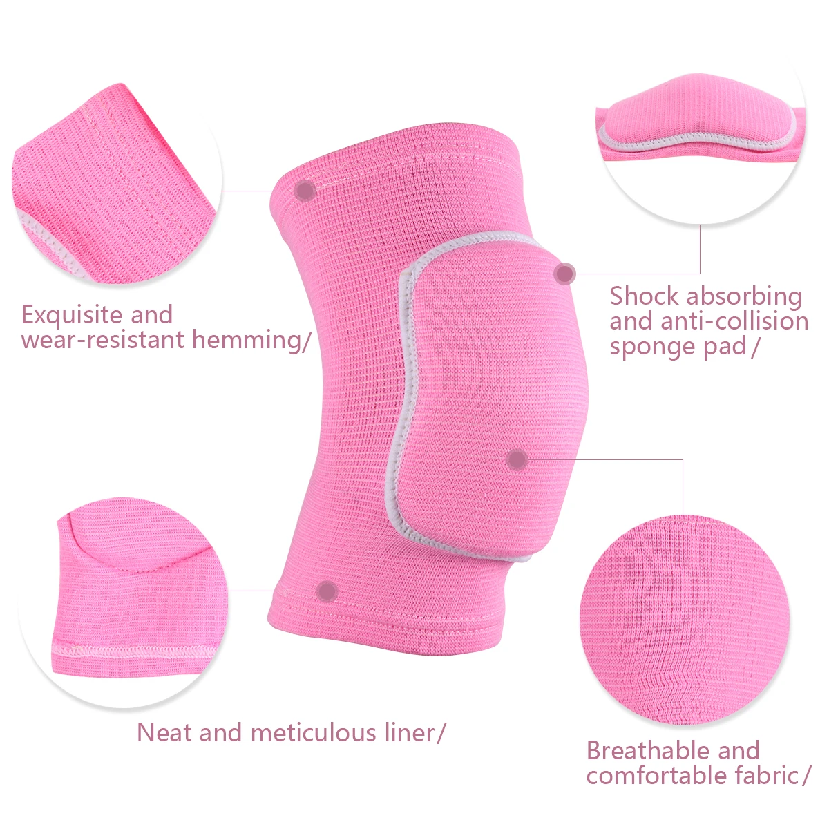 

1Pair Sponge Warm Knee Brace Premium Material Elastic Leg Support for Sports Enthusiasts Basketball Hiking Size S Pink