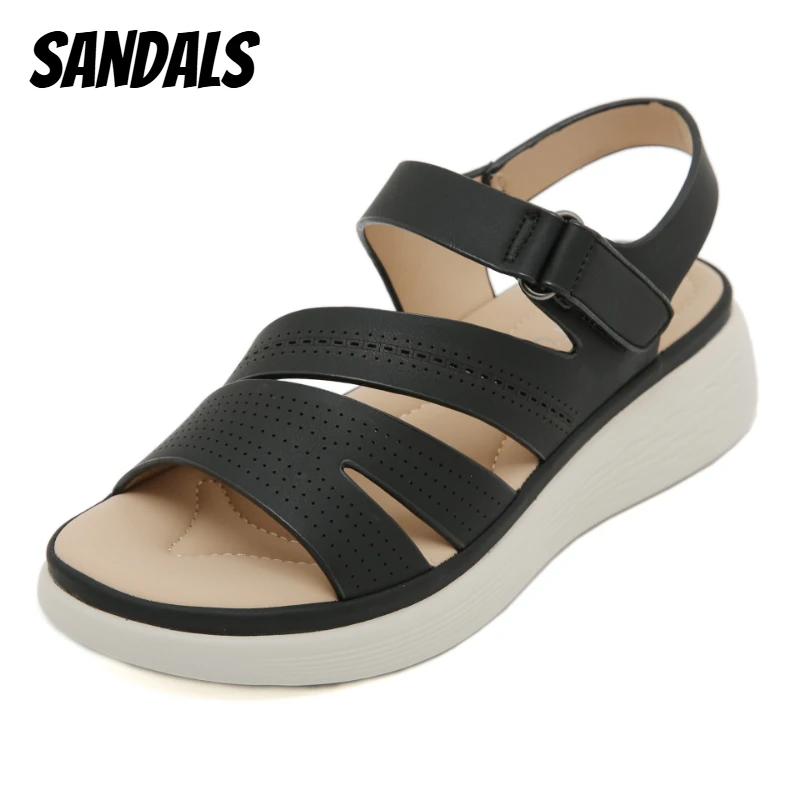 

New Summer Women Platform Sandals Lightweight Non-Slip Women Casual Shoes Fashion Sporty Velcro Strap Soft-soled Comfort Sandals