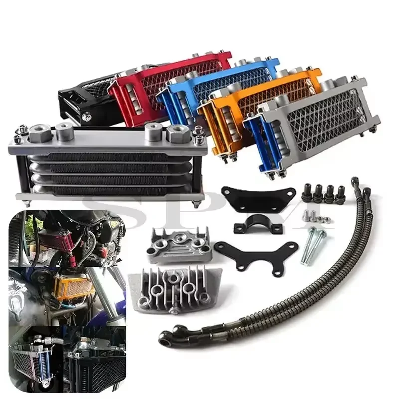 

Universal Dirt Bike Engine Oil Cooler Kit for 110cc125cc 140cc Monkey 125 Motorcycle Cooling System Upgrade Performance Radiator