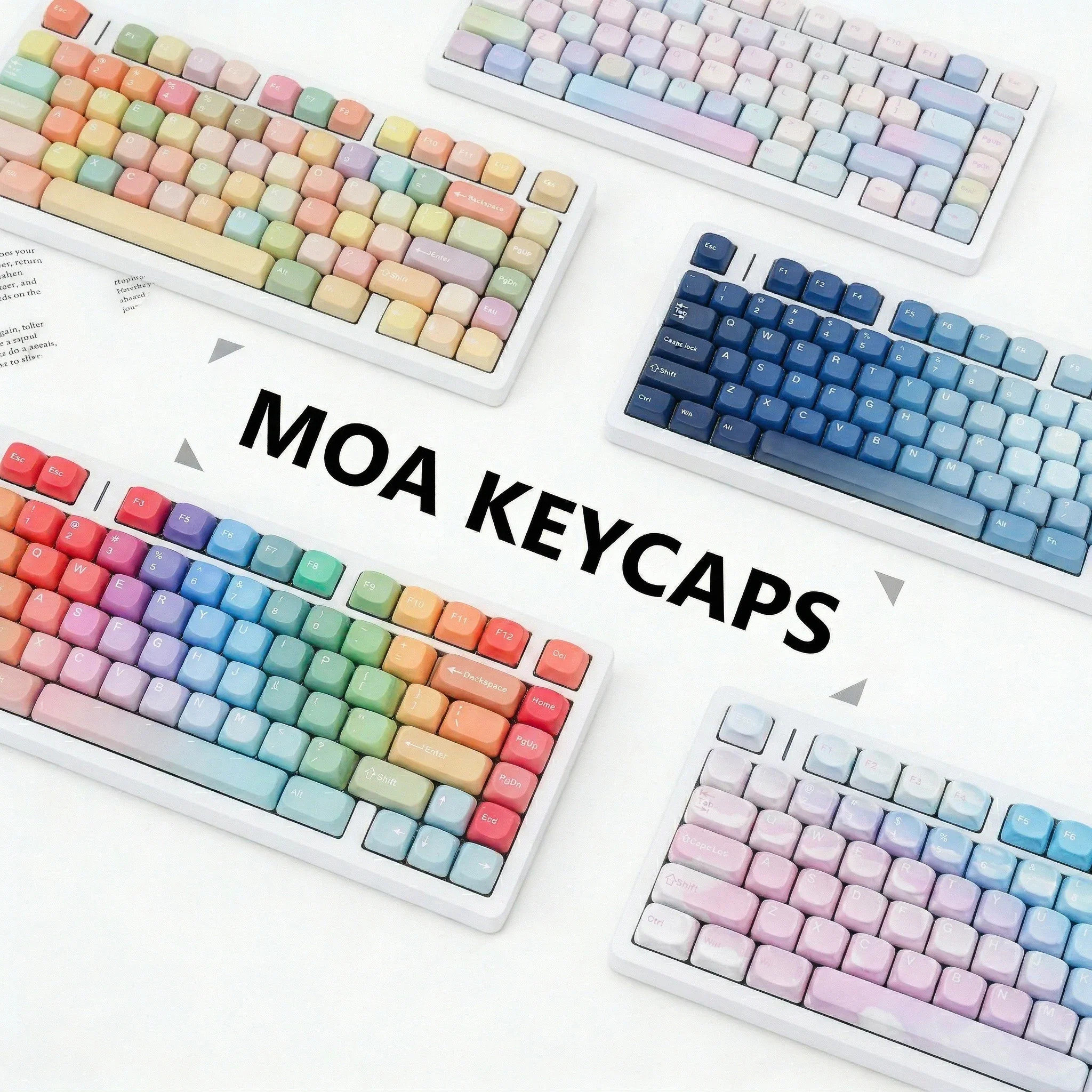MOA Profile PBT Keycaps Mechanical Keyboard Keycap Spanish French Russian German Korean ISO Enter 7U Space Key Caps Fit
