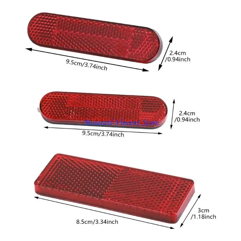 A70F Reflective Mud Flap Reflectors Accessories For Motorized Bikes Electric Scooters Motorcycles, Improves Nighttime Safety