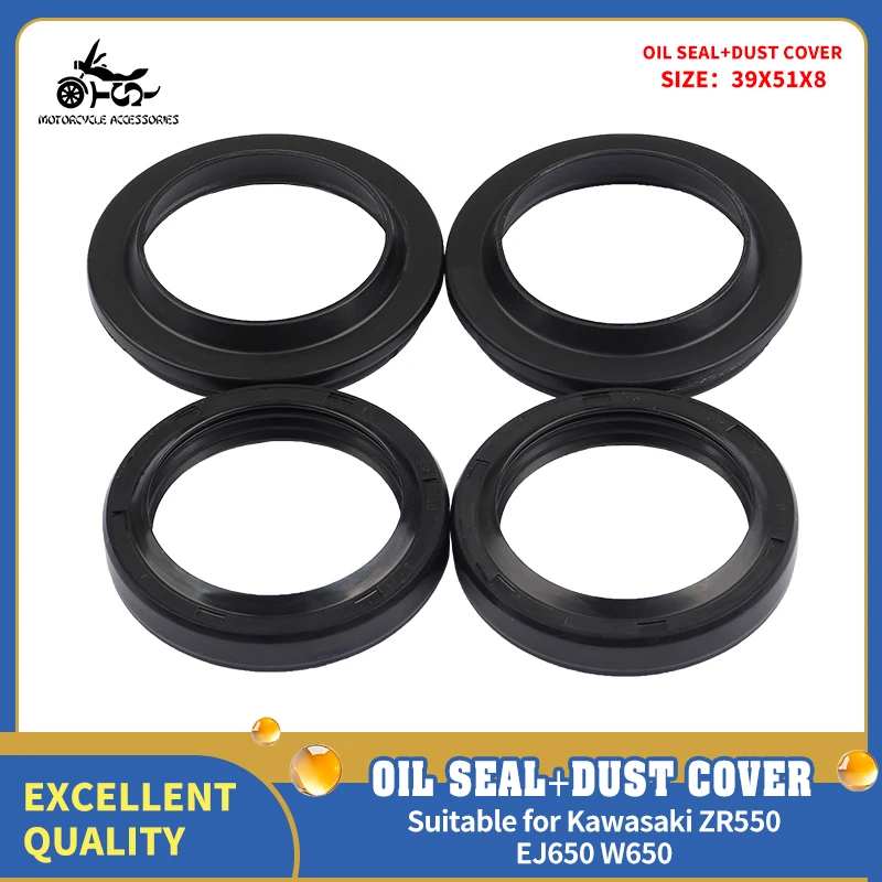 

SJ Motorcycle Shock Absorber Front Dust Oil Seal For Kawasaki ZR550 Zephyr 1990 1991 1992 1993 EJ650 W650 00-01 Oil Dust Wiper
