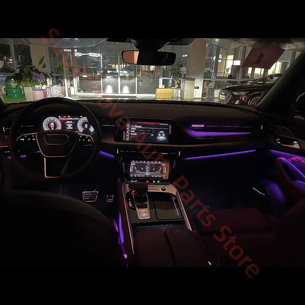 Automotive Ambient light suitable for Audi Q6 Door LED trim 64 color Atmosphere modification APP MMI Screen control