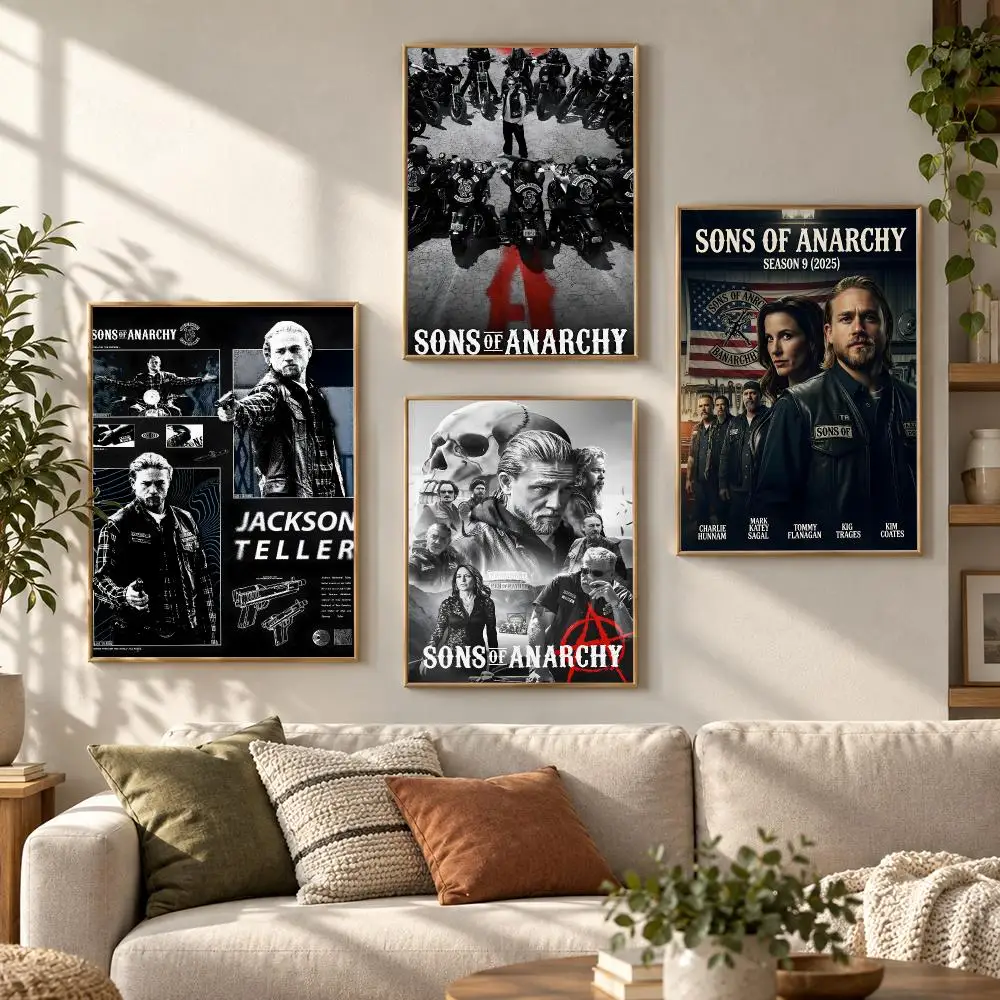 Sons of Anarchy TV Series Bold Biker Design Aesthetic Poster Aesthetic Art Print for Bedroom & Living Room Decor, Unframed