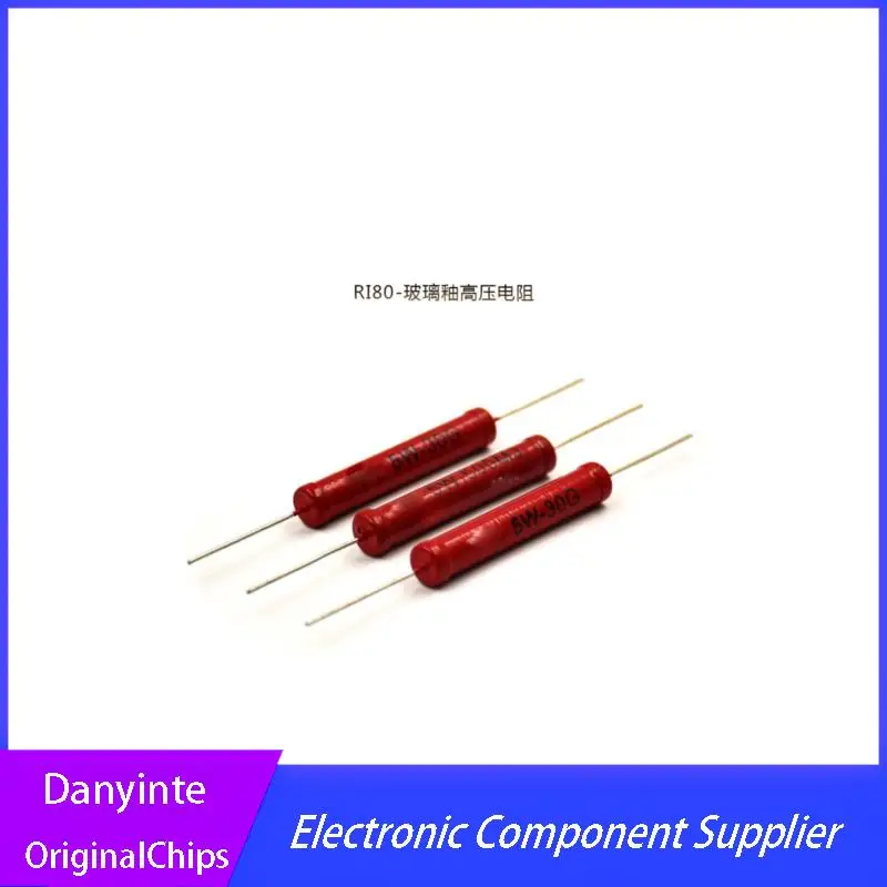 NEW 1PCS RI80 5W 10M  High Voltage Glass Glaze Film Resistor  20M 30M 50M 100M 150M 200M 300M 500M