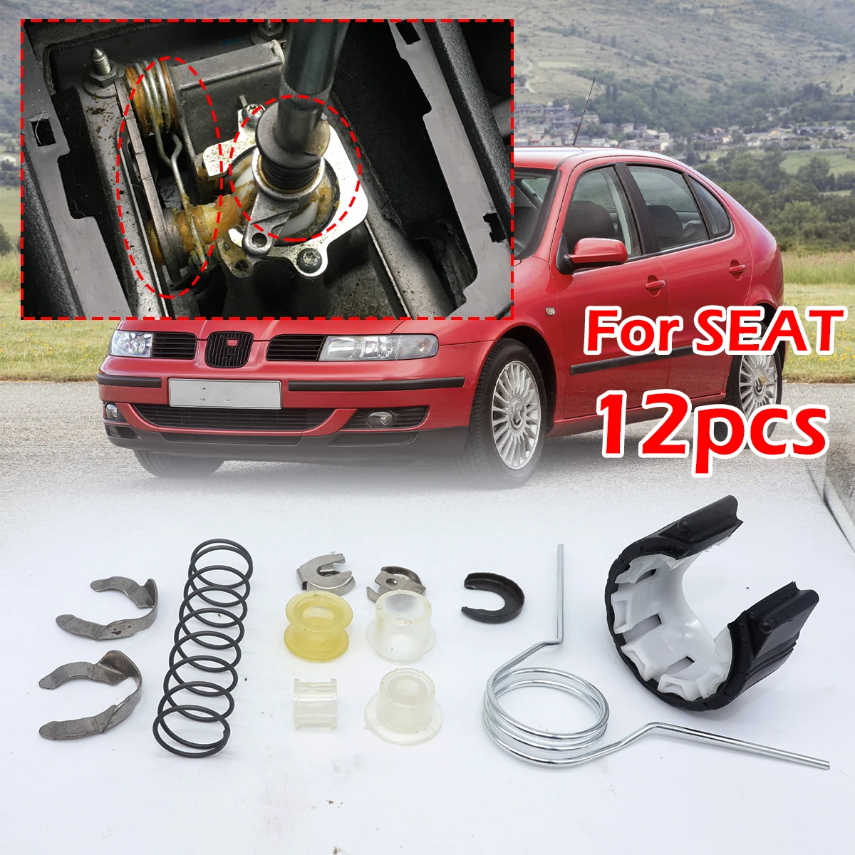 12pcs Upgrade Bushing MT Gearbox Rebuild Kit For SEAT Leon 1M Alhambra 7M Shifter Lever Adjuster Selector Linkage Accessories