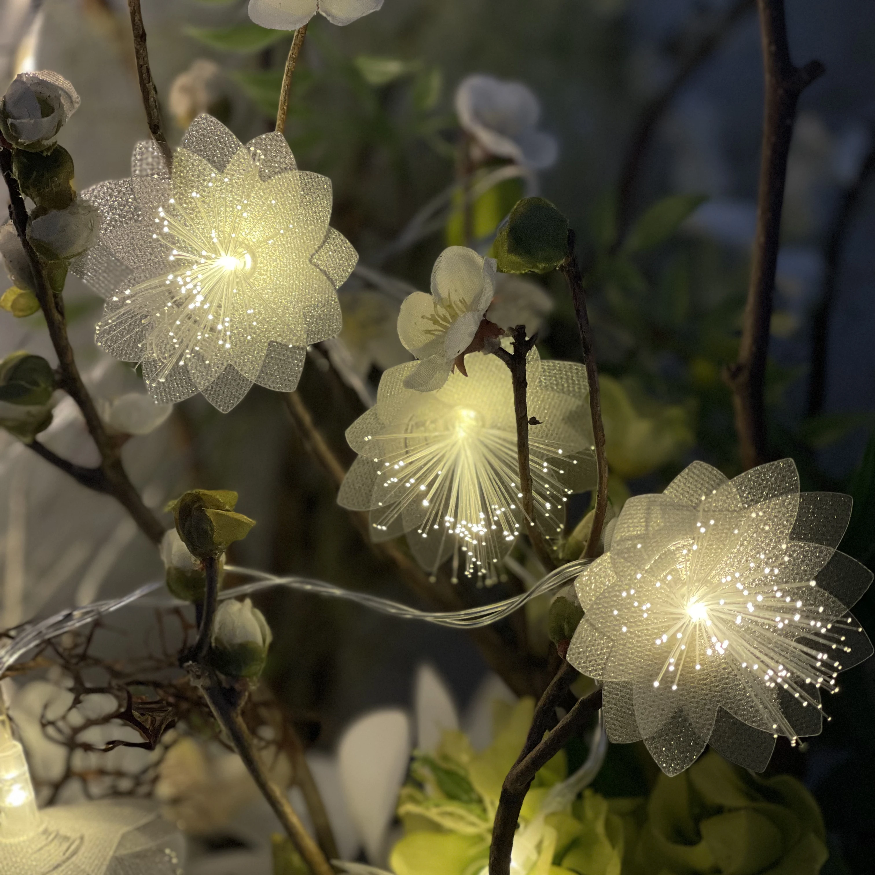 Fiber Optic Flower Light String, Christmas,  Holiday Decoration, Party, Birthday, Lawn, Wedding, Home, Bedroom D