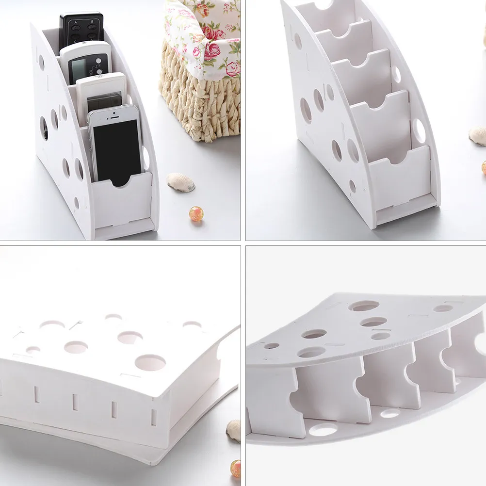 

Remote Controller Organizer Multifunctional Desktop Storage Box Detachable Multi-Grid TV Remote Holder White Compact