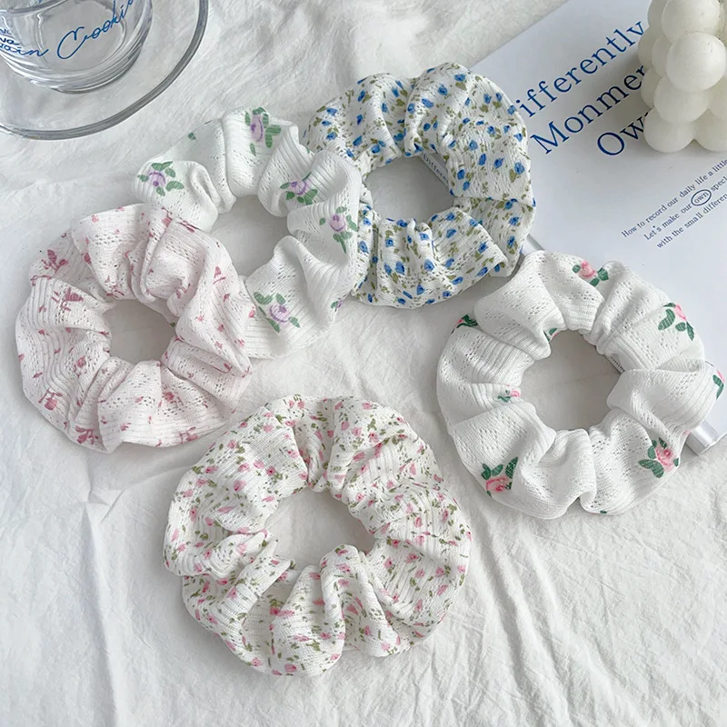 Brand Quality Elastic Hair Bands For Women Girls Cute Flower Scrunchies Set Girls Kawaii Accessories Hair Ties Ponytail Chouchou