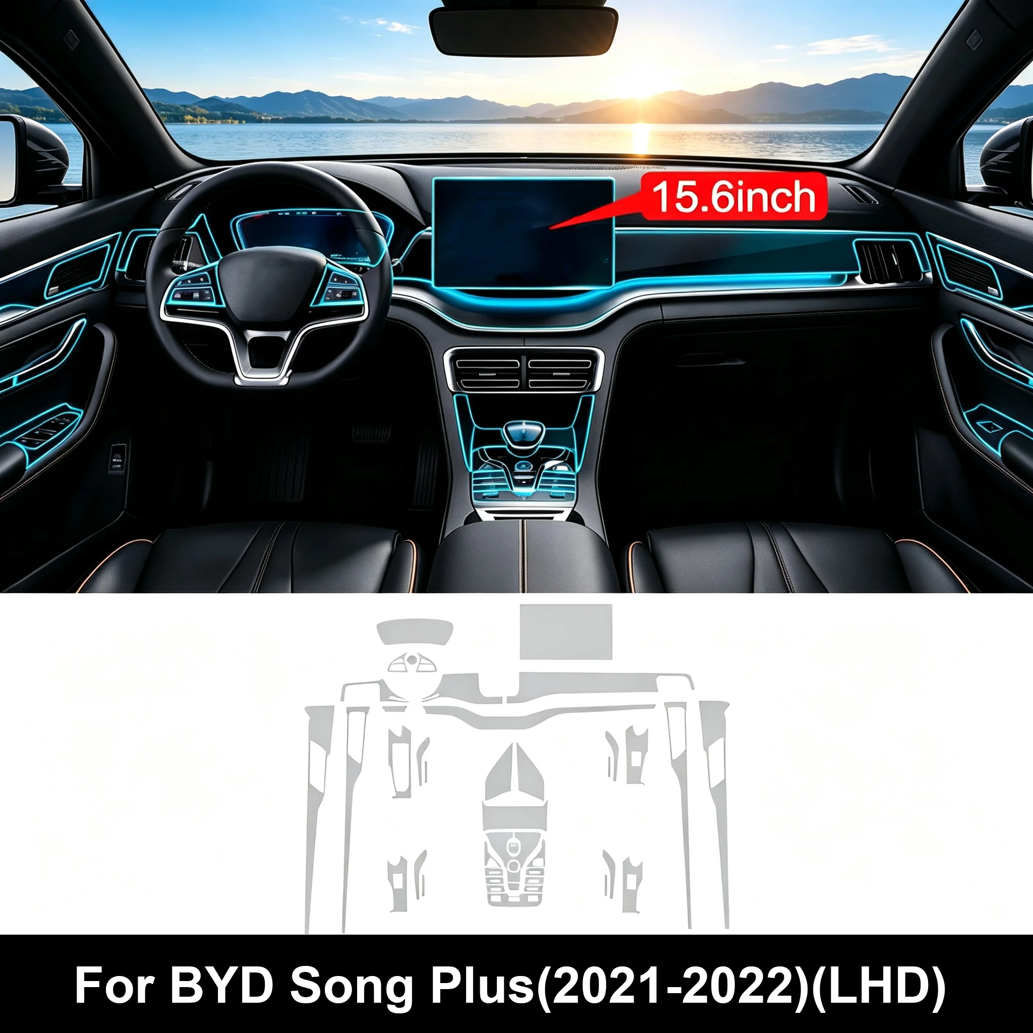 Für BYD Seal U Sealion 6 Song Plus DM-i EV 2021-2025 Auto Transparente TPU-Schutzfolie für Navigationsbildschirm PPF Kratzfest – Detail 4