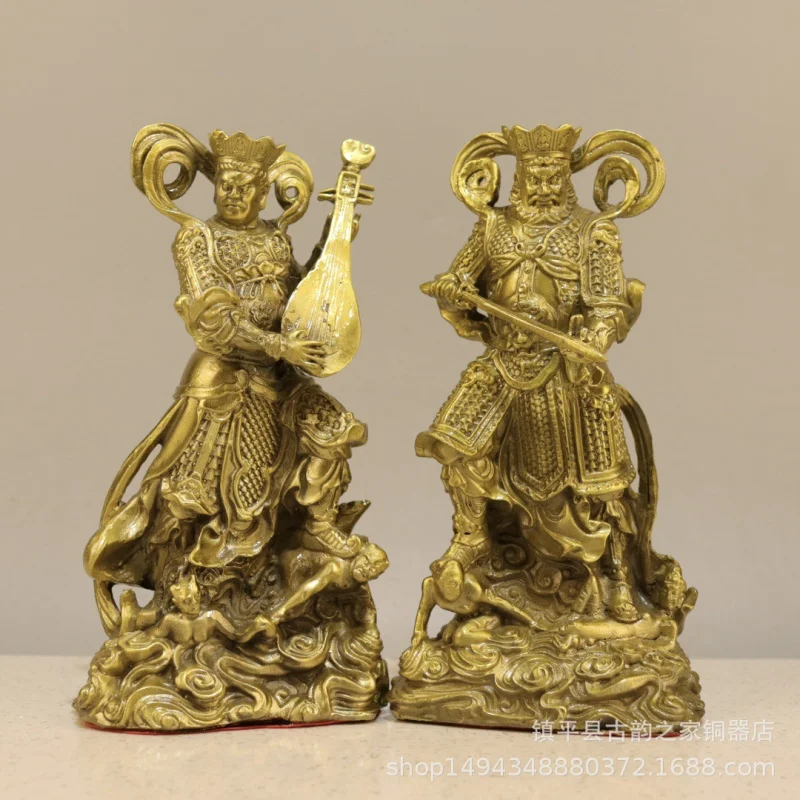 Brass Ornaments Four Heavenly Kings Set Home Buddha Bronze Statue