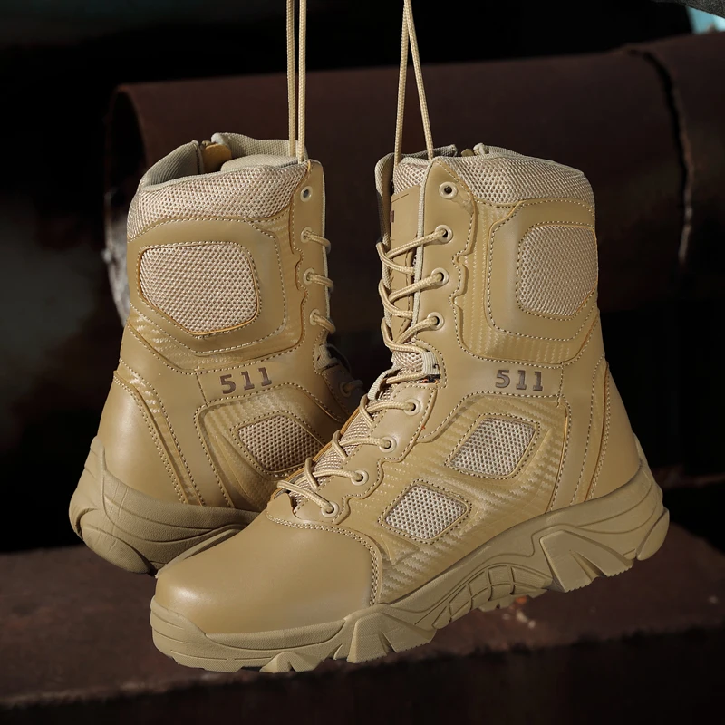 

Men’s Breathable Hiking Boots Anti-Slip Outdoor Desert Combat Boots Tactical Hunting Boots Trekking Sneakers Work Safty Boots