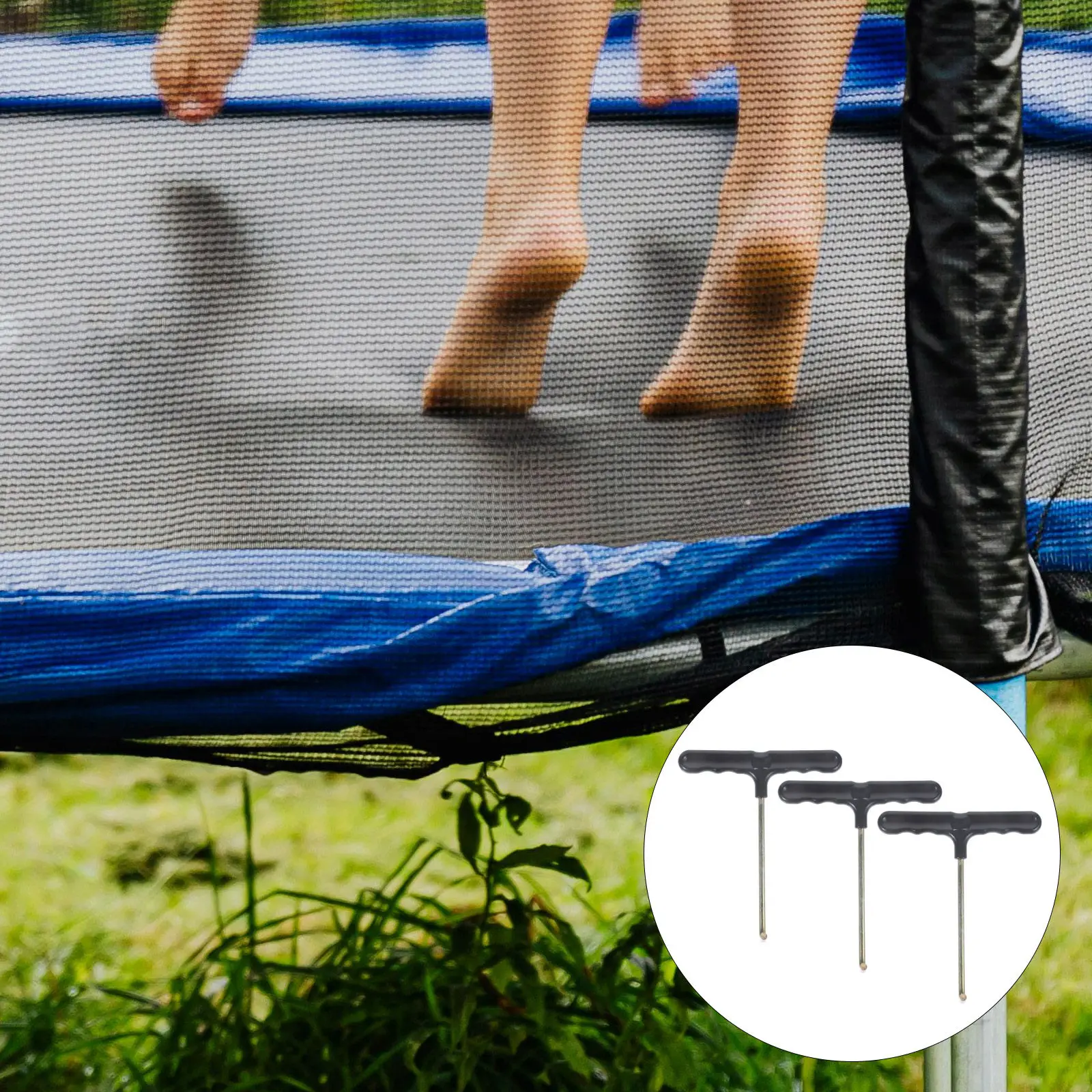 3Pcs Trampoline Hook Spring Puller Handle High Strength Trampoline Install Tool Triangle Rings Replacement Portable Puller