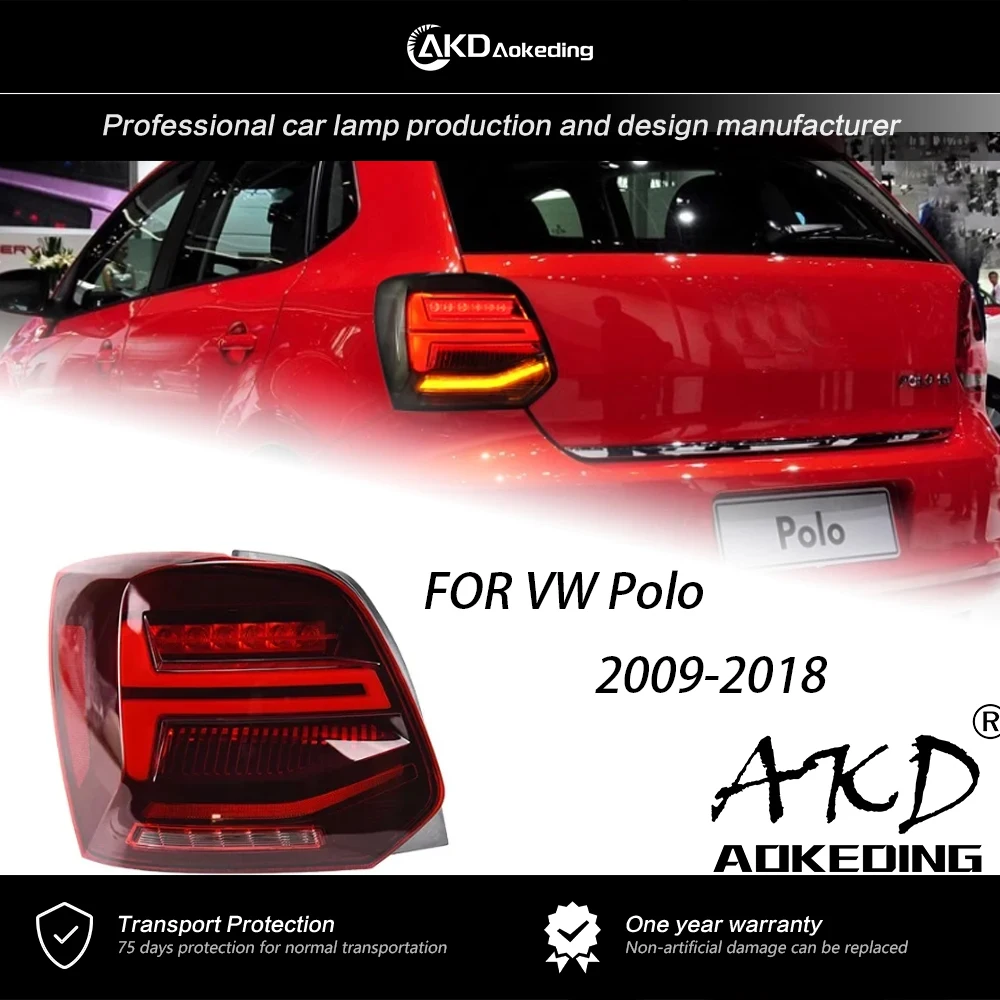 

AKD Tail Lamp for VW Polo Tail Light 2009-2018 New Polo LED Rear Lamp LED Assembly Upgrade Dynamic Signal Auto Accessories 2PCS