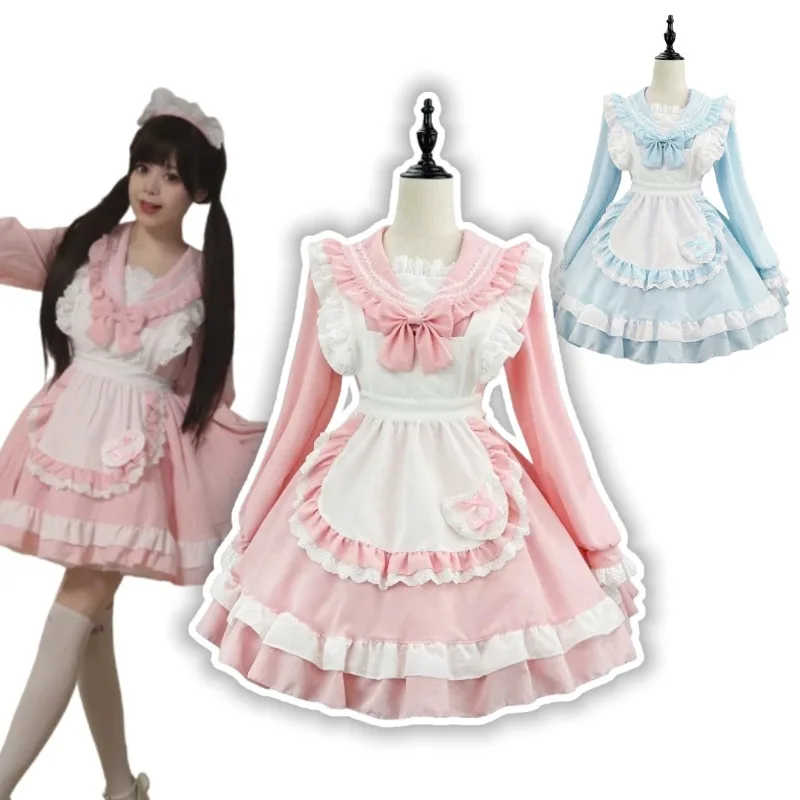 

Cute Sweet Lolita Dress School Sailor Unifrom Kawaii Maid Cosplay Costume for Women Girls Theme Party Roleplay Outfit S-5XL