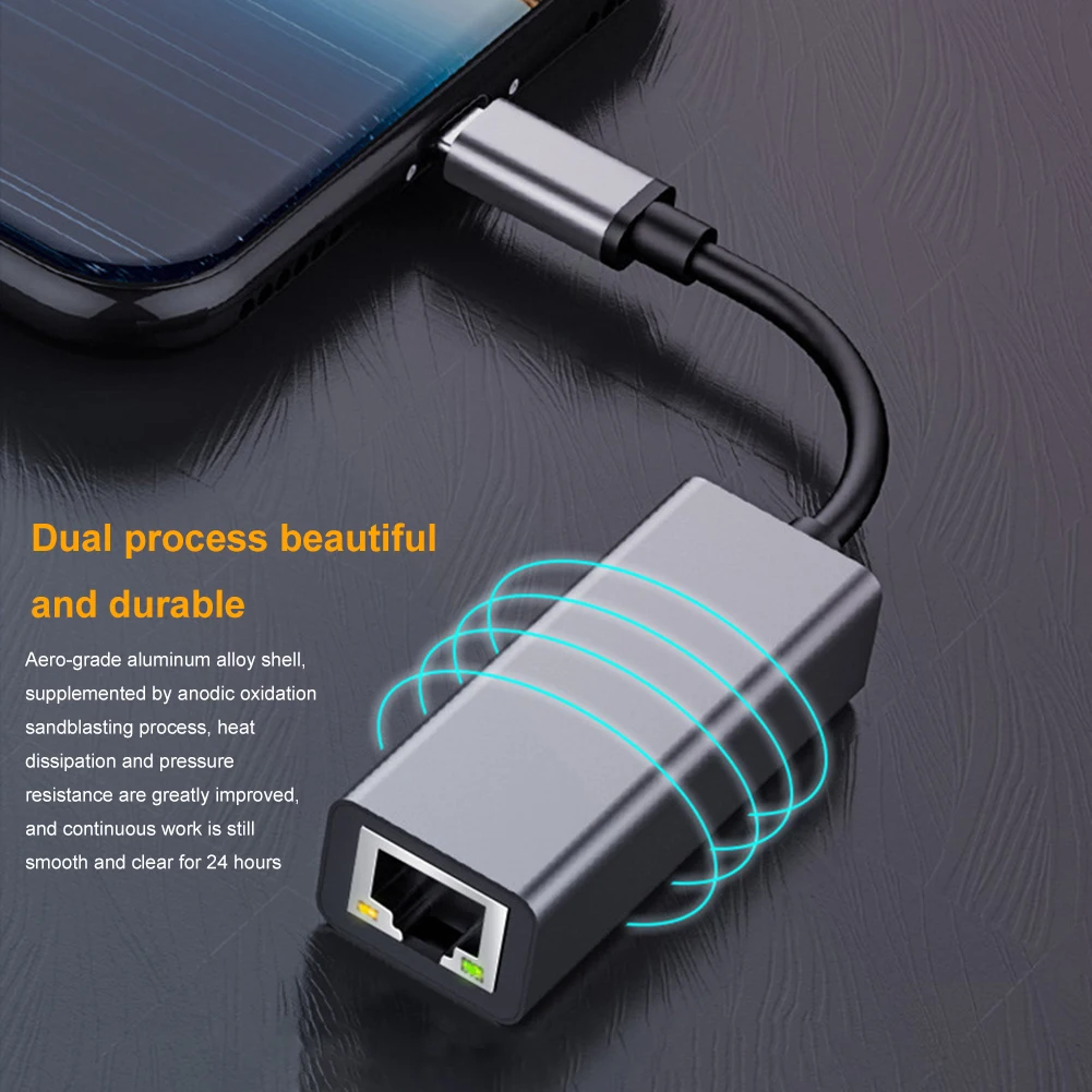 2.5G Wired USB 3.0 Type-C To RJ45 Ethernet Adapter 2500Mbps USB To Ethernet Adapter USB 3.0 Gigabit Ethernet Adapter for Laptop
