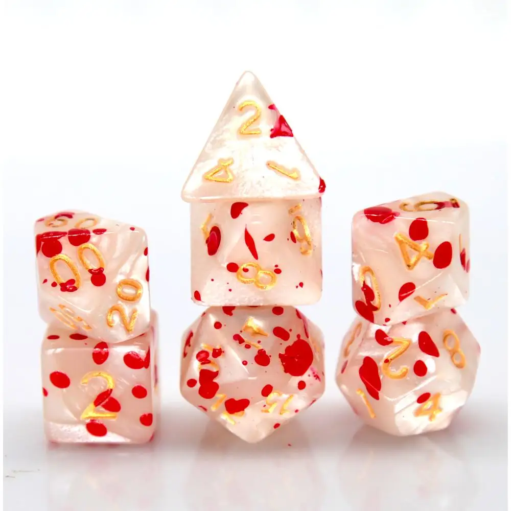 7Pcs/set Splatter Dice Multi-color Acrylic DnD Polyhedral Dice Set RPG Games Leisure Toys for Kids Home Club KTV Entertainment