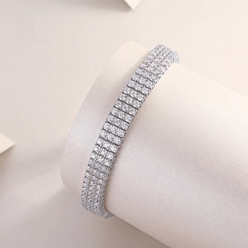 S925Silver Bracelet Moissanite New Bracelet Cross-Border Hot SaleEtsyOrnament Source in Stock Bracelet Wholesale