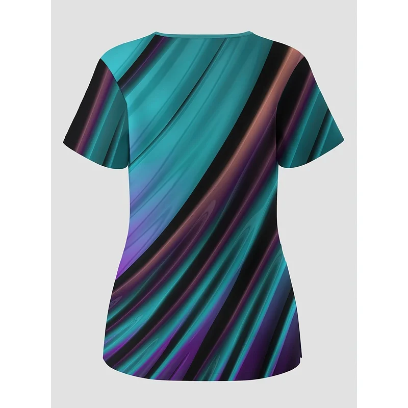 Striped printVNurse's uniform，Comfortable and practical medical uniforms，Suitable for doctors、Nurse、Dentist，Women's Workwear
